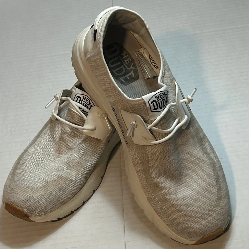 HEYDUDE MENS SIROCCO SLIP ON CASUAL SHUE WHITE SZ 13